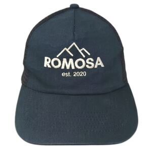 Hit Wear Trucker Hat Blue White OS Embroidered Mountain Logo Snapback Adjustable